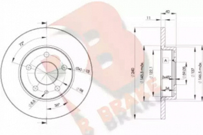 R BRAKE 78rbd21437 -  Тормозной диск